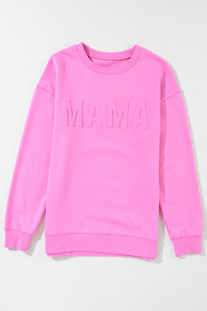 MAMA Round Neck Dropped Shoulder Sweatshirt-Jewearrings