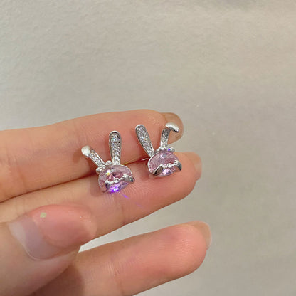 S925 Sterling Silver Shy Rabbit Earrings-Jewearrings