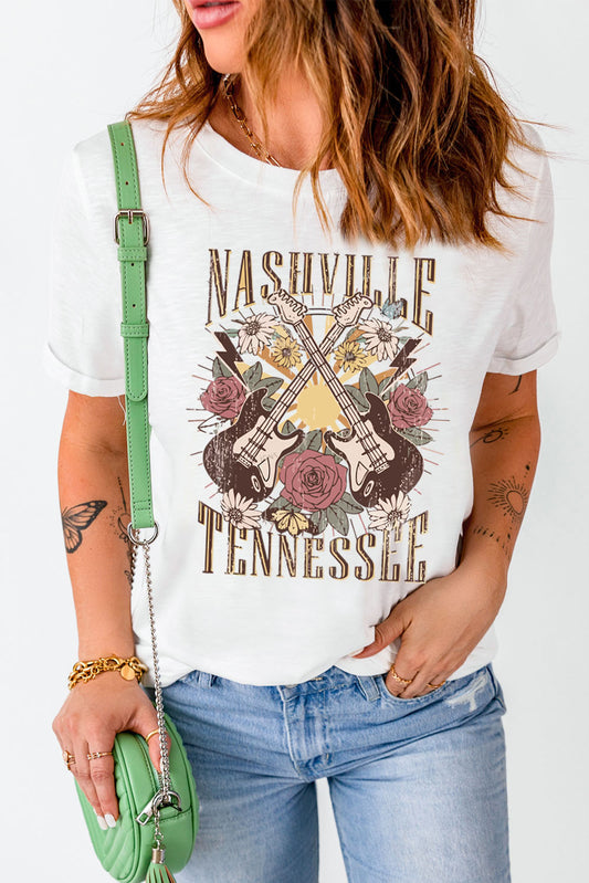 NASHVILLE TENNESSEE Cuffed Tee Shirt-Jewearrings