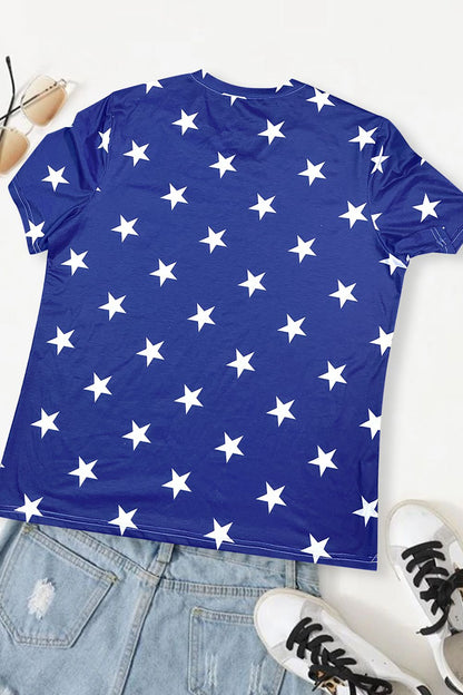 V-Neck Short Sleeve US Flag T-Shirt-Jewearrings