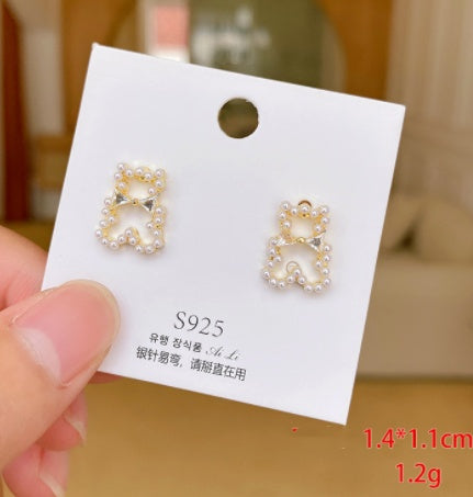 Retro Opal Earrings Korea Dongda Temperament Without Pierced Ears-Jewearrings