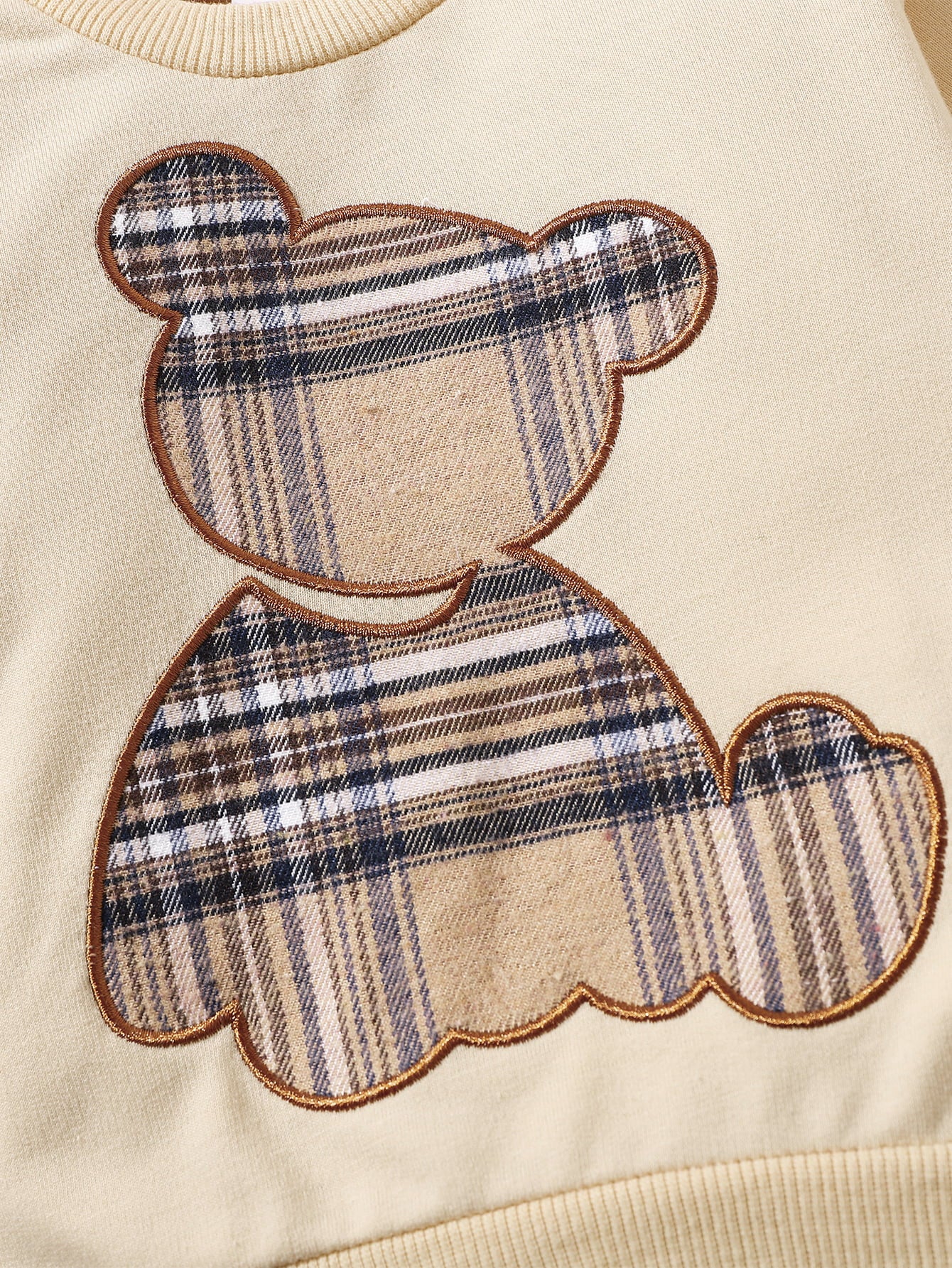 Plaid Bear Graphic Tee and Plaid Print Pants Kit-Jewearrings