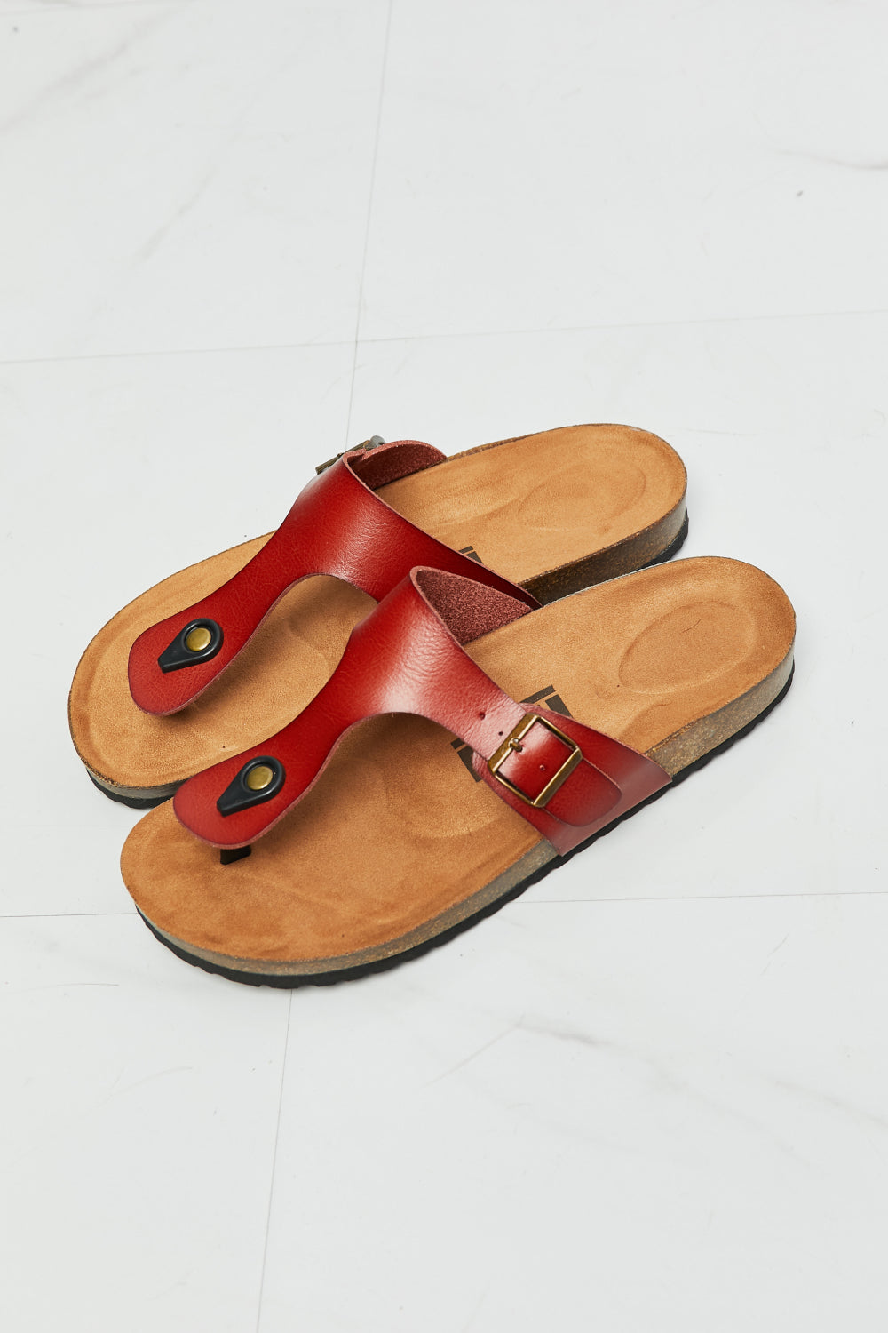 MMShoes Drift Away T-Strap Flip-Flop in Red-Jewearrings