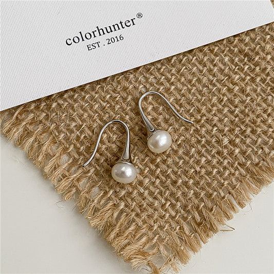 Single Freshwater Pearl Stud Earrings Design Niche Fashion-Jewearrings