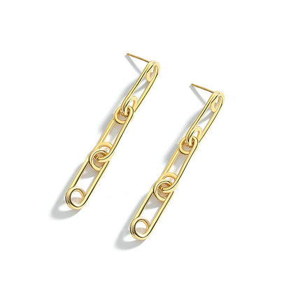 Pure Silver Earrings Women's European And American Light Luxury Fashion-Jewearrings