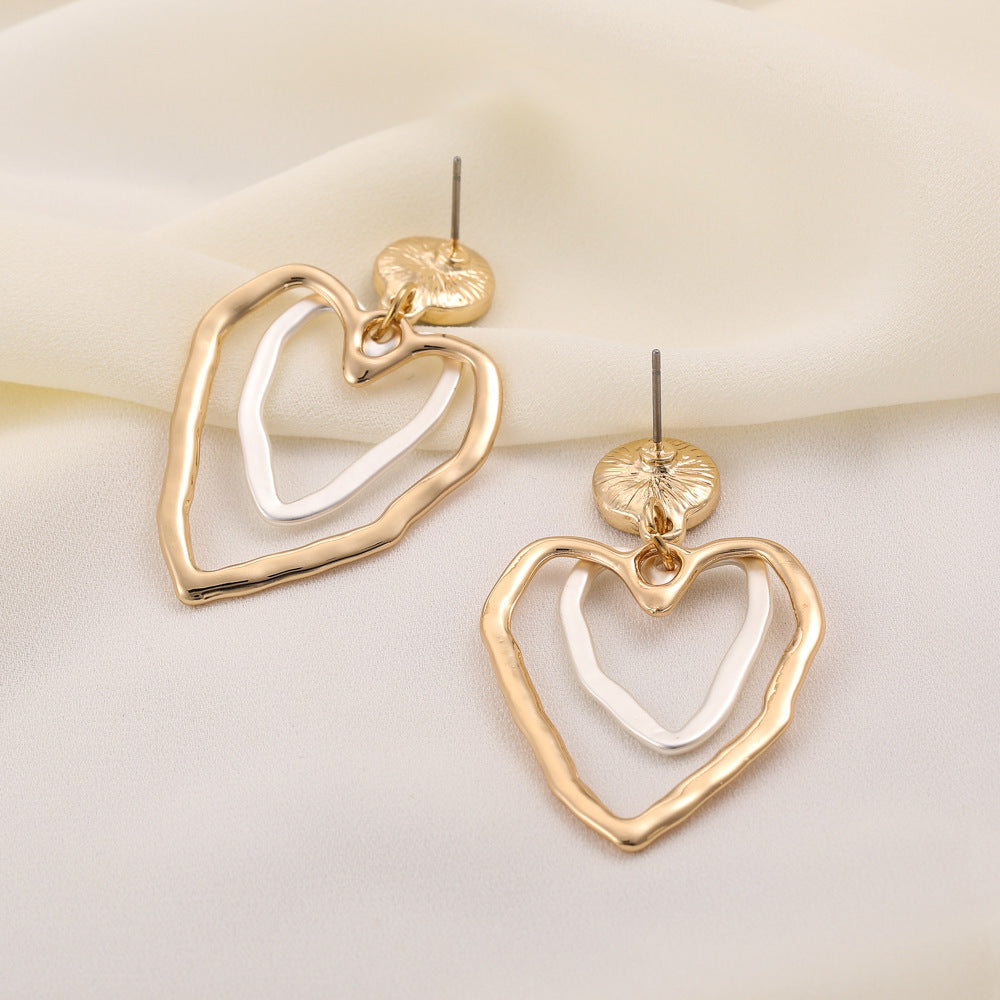 Retro Simple Cold Style Gold Stud Earrings Female Temperament Pearl-Jewearrings