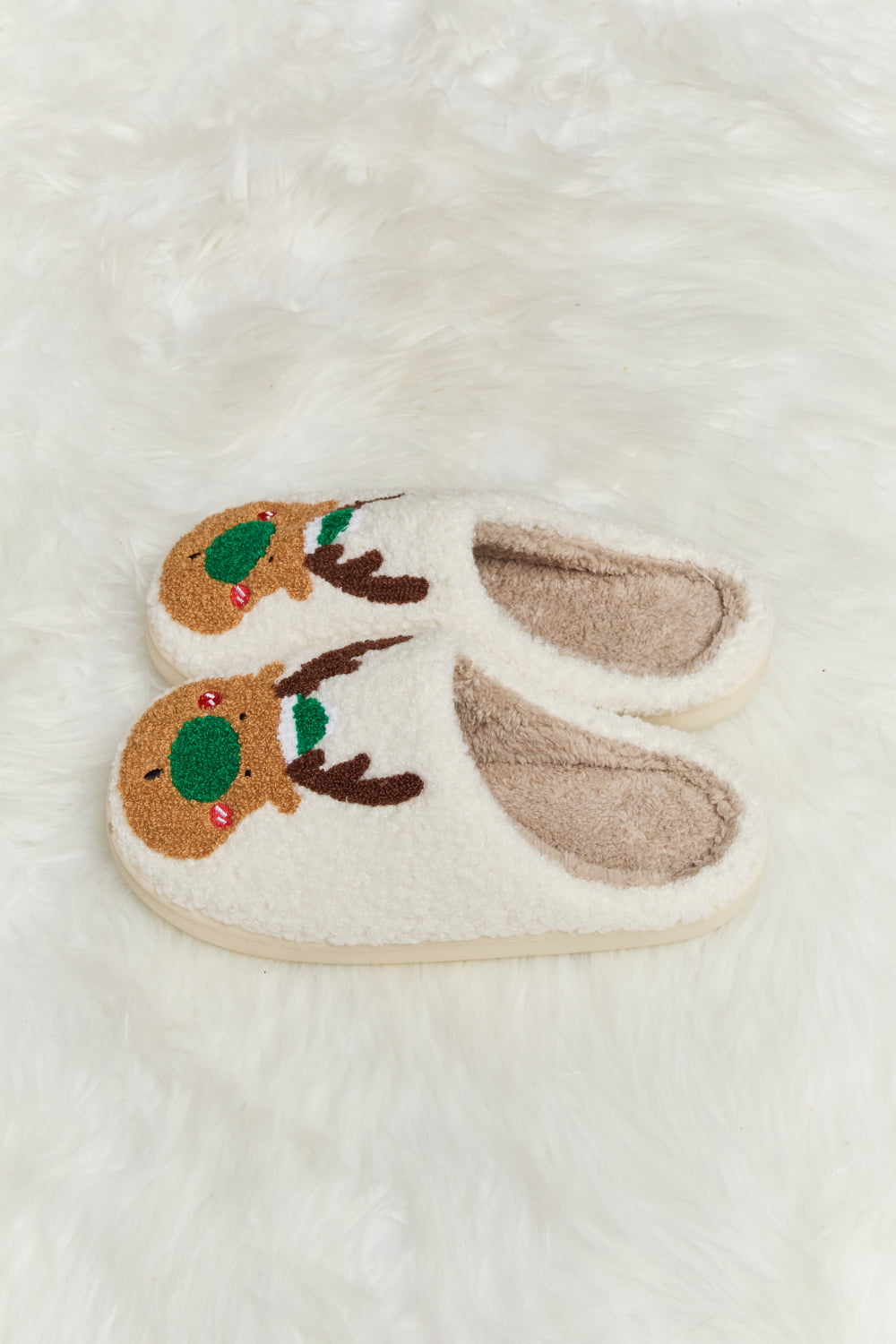 Melody Rudolph Print Plush Slide Slippers-Jewearrings