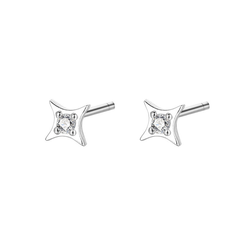 Sterling Silver Star Stud Earrings Women-Jewearrings