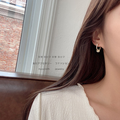 Fine Zircon-embedded Earrings Round Simple All-match Design Circle Ear Clip Ear Rings-Jewearrings