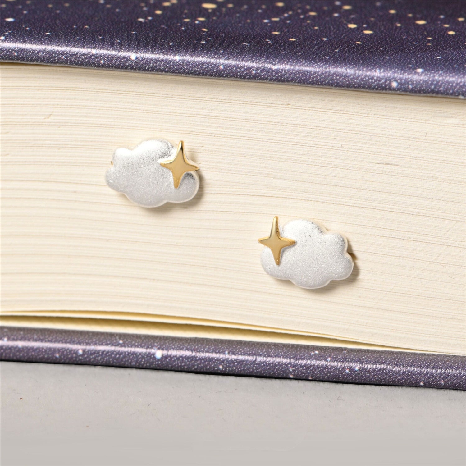 S925 Sterling Silver Star Cloud Stud Earrings-Jewearrings