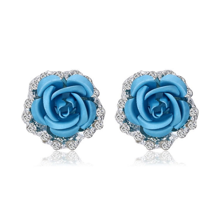 Earrings Source Wholesale Rose Flower Ear Clip Earrings-Jewearrings