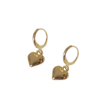 Women's Heart Plated 14K Real Gold Earrings-Jewearrings