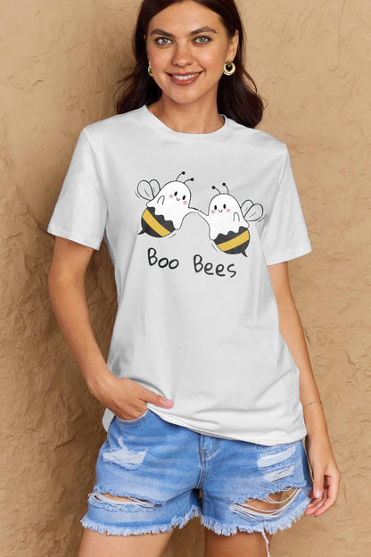 Simply Love Full Size BOO BEES Graphic Cotton T-Shirt-Jewearrings