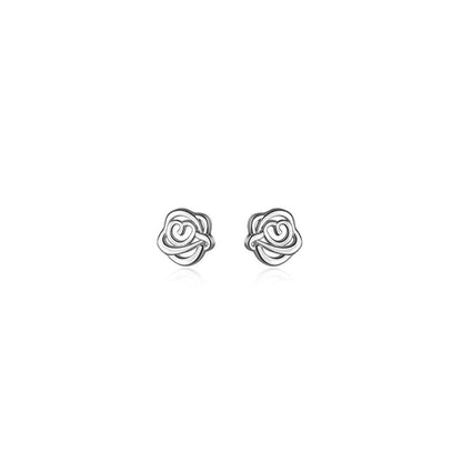 Silver Gift Giving Petite Rose Stud Earrings-Jewearrings