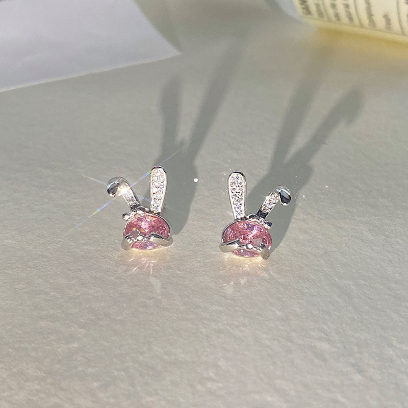 S925 Sterling Silver Shy Rabbit Earrings-Jewearrings