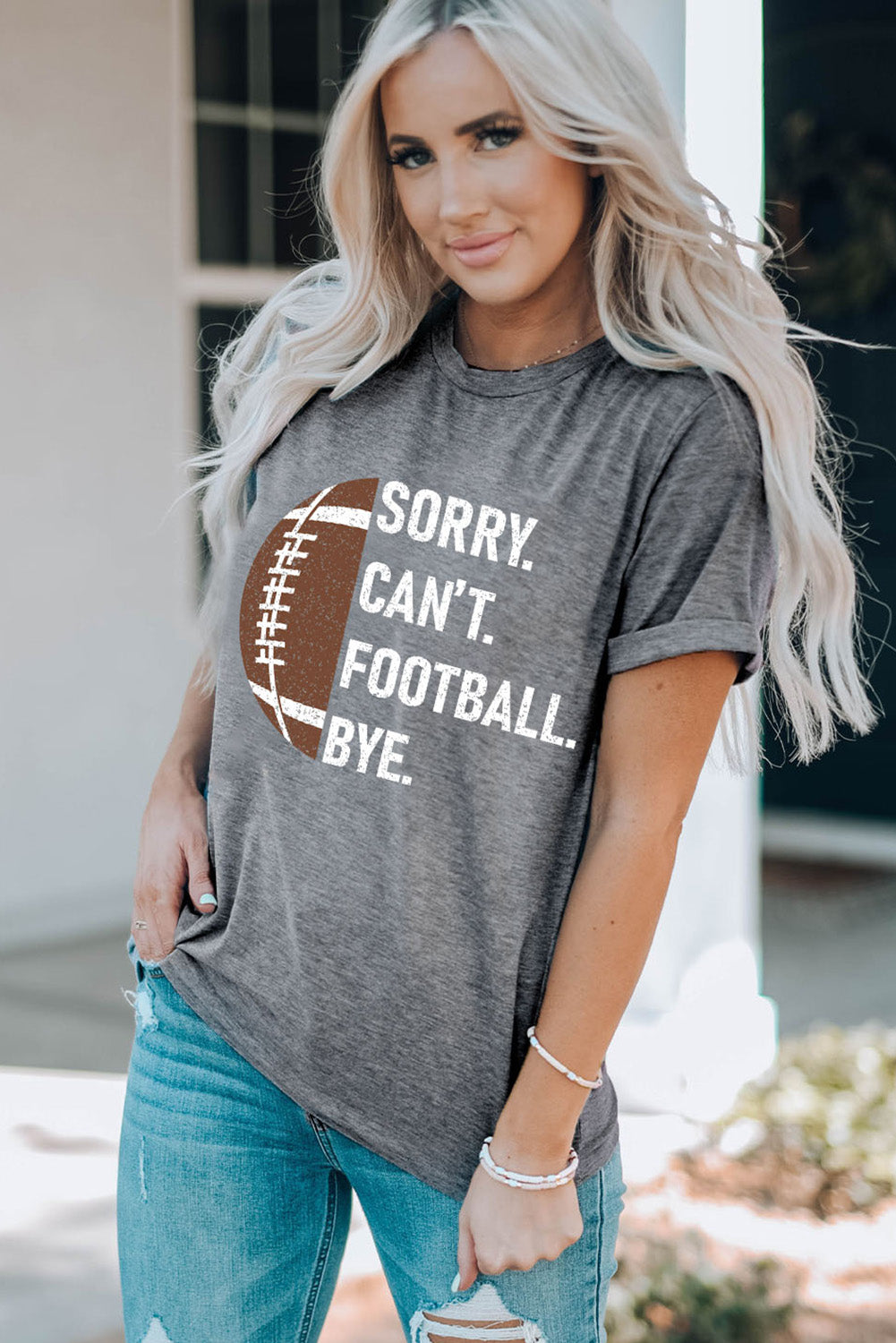 Football Graphic Short Sleeve T-Shirt-Jewearrings