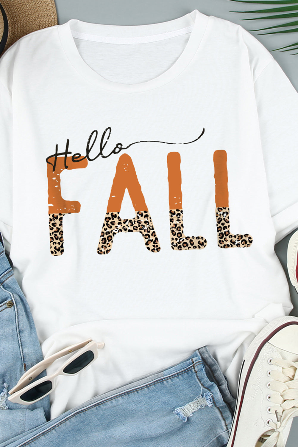 HELLO FALL Graphic Tee-Jewearrings