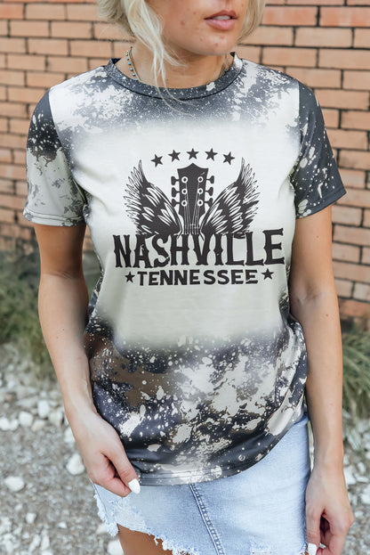 NASHVILLE TENNESSEE Graphic Round Neck Tee-Jewearrings