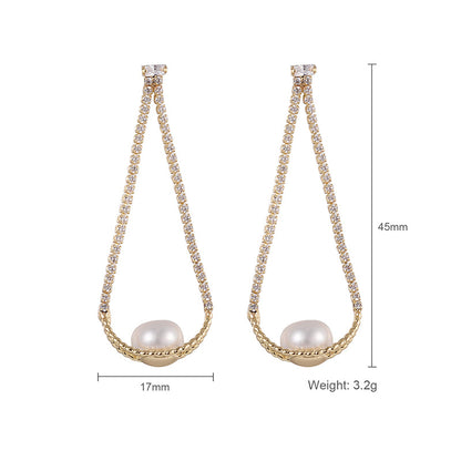 Temperament Female Gentle And Thin Natural Pearl Earrings-Jewearrings