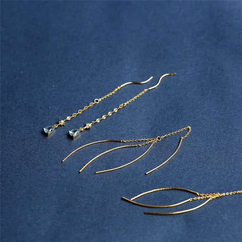 925 Sterling Silver Comet Tail Chain Tassel Earrings-Jewearrings