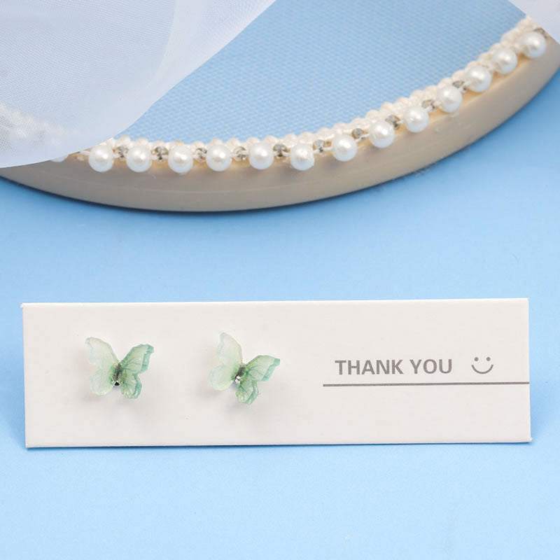 Super Fairy S925 Silver Needle Color Three-dimensional Butterfly Female Stud Earrings-Jewearrings