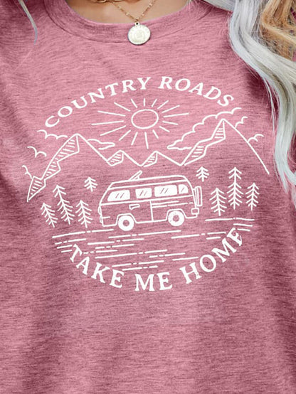 COUNTRY ROADS TAKE ME HOME Graphic Tee-Jewearrings