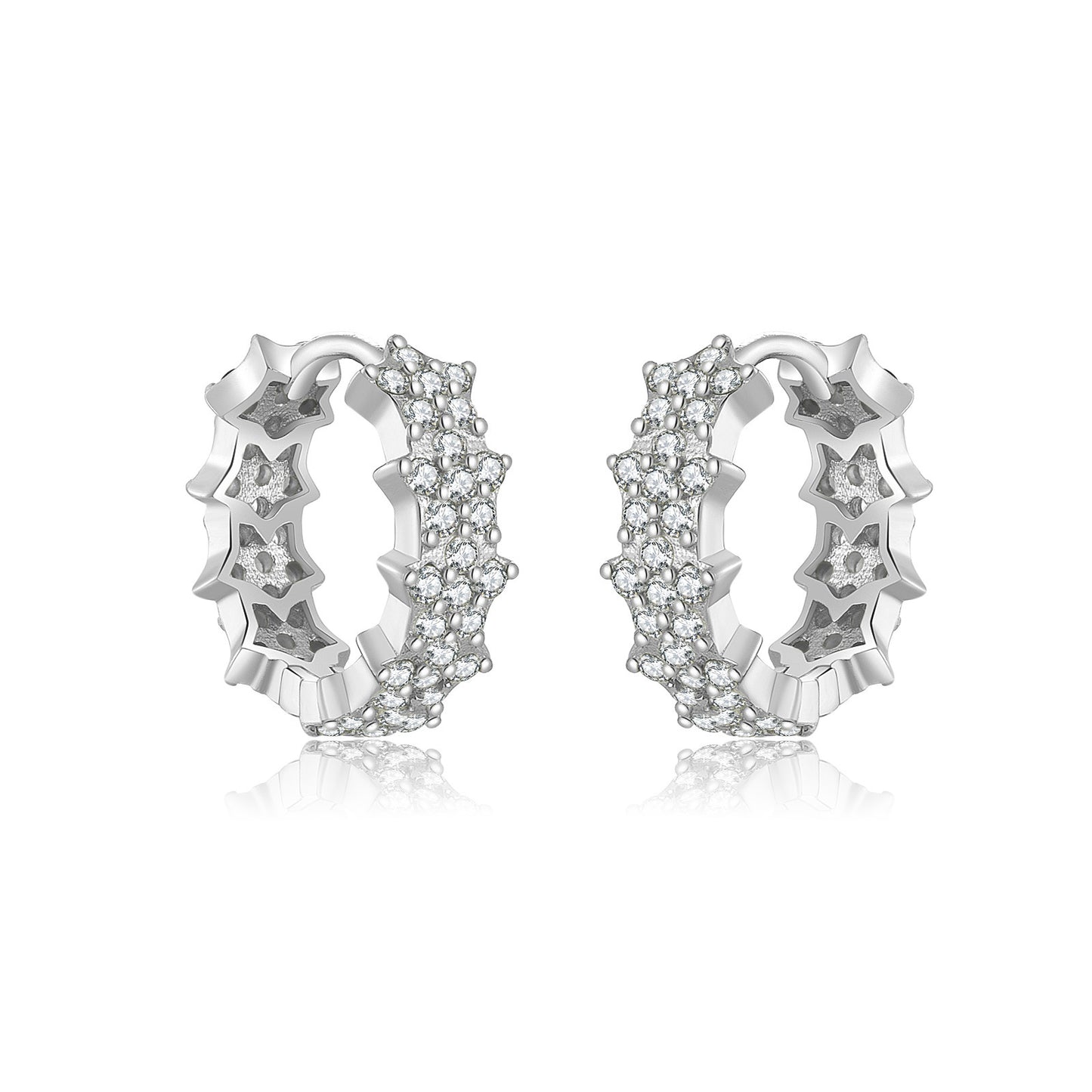 Fashionable All-match Sterling Silver XINGX Gang Drill Earrings-Jewearrings