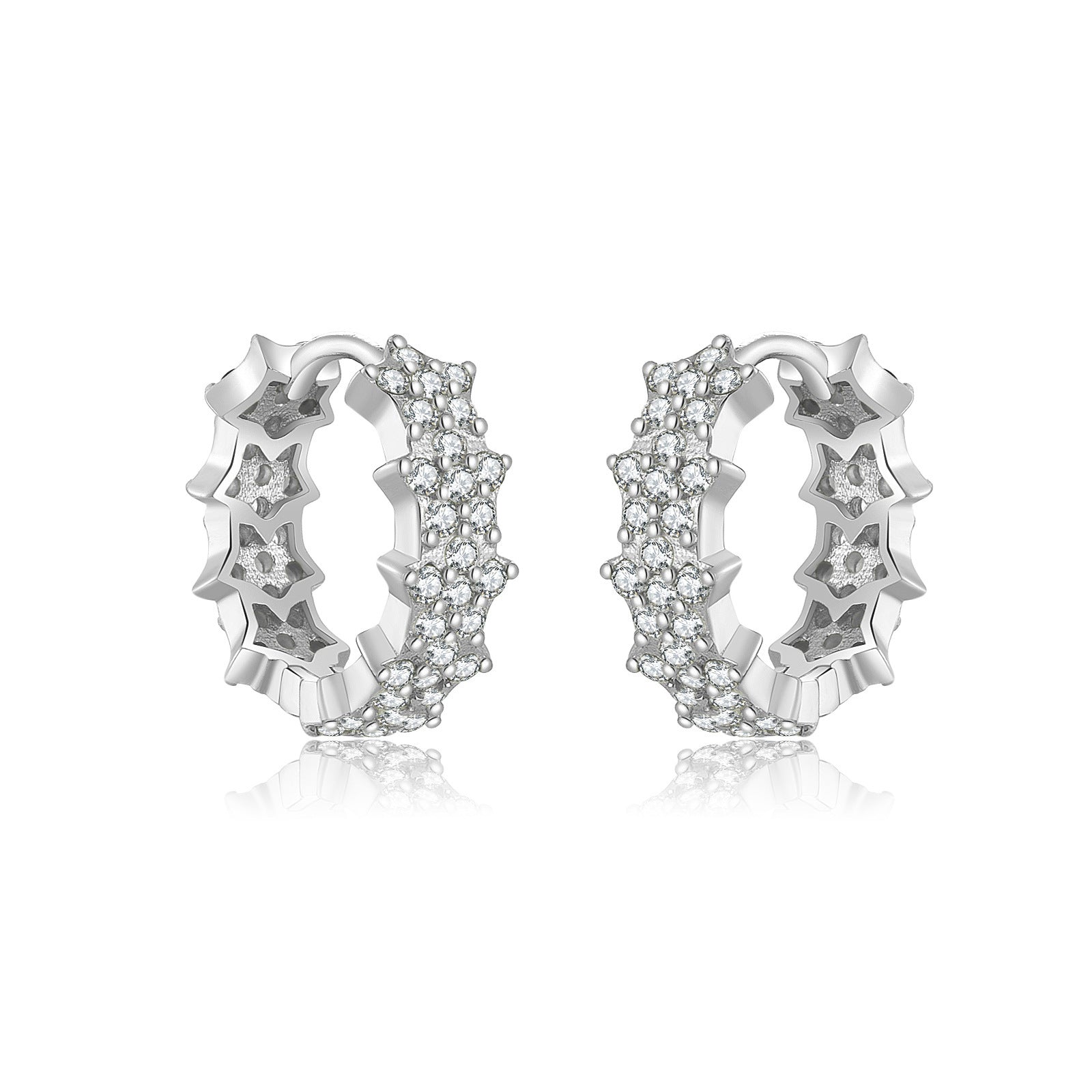 Fashionable All-match Sterling Silver XINGX Gang Drill Earrings-Jewearrings