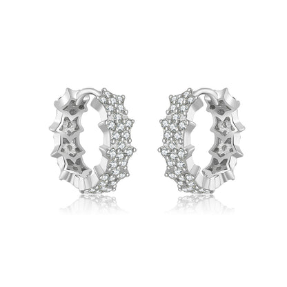 Fashionable All-match Sterling Silver XINGX Gang Drill Earrings-Jewearrings