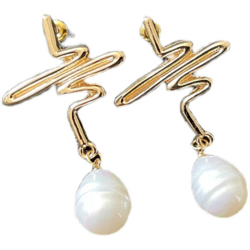 Women's Fashion Shaped Pearl Earrings-Jewearrings