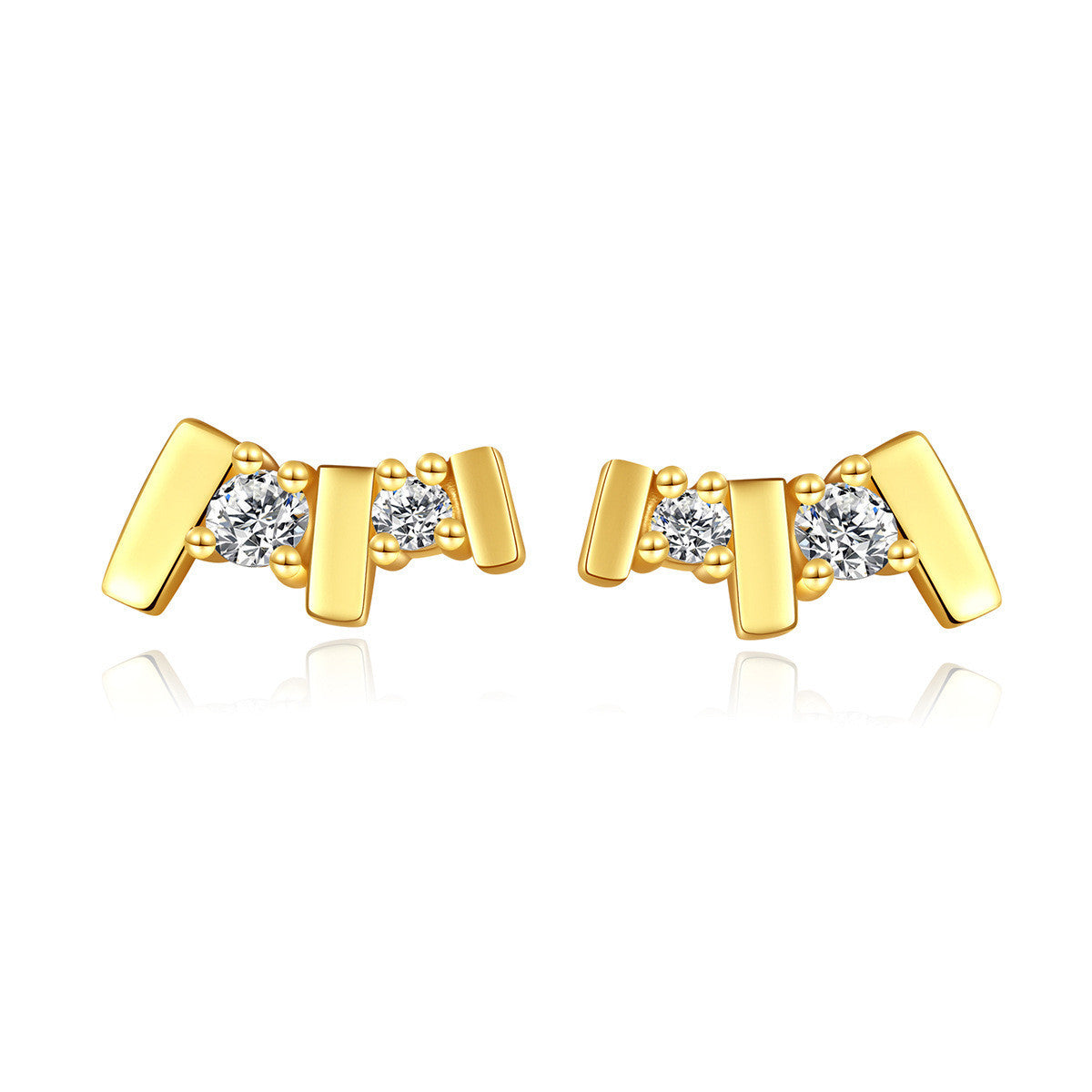 S925 Silver Geometric Square Earrings Women's Zircon Earrings With Diamonds-Jewearrings