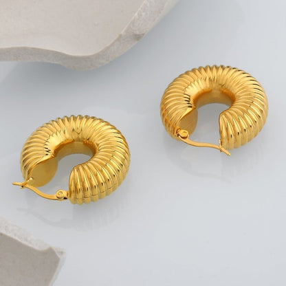 Electric Water Pipe Shape Gold-plated Earrings-Jewearrings