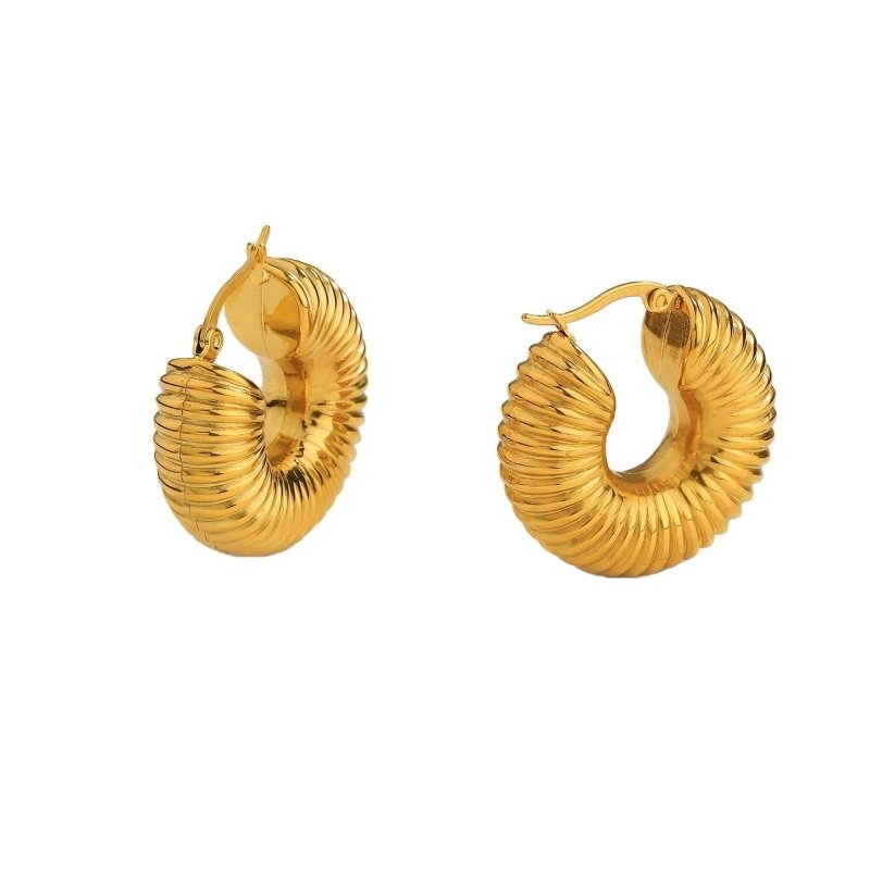 Electric Water Pipe Shape Gold-plated Earrings-Jewearrings