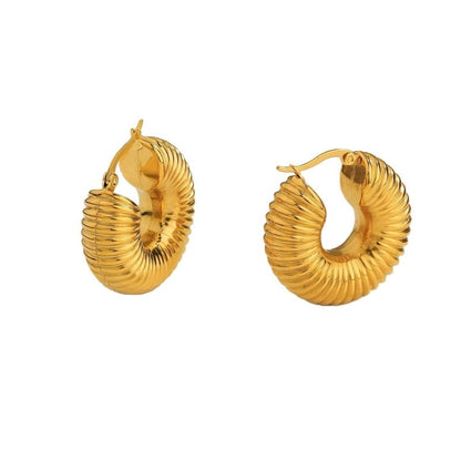 Electric Water Pipe Shape Gold-plated Earrings-Jewearrings