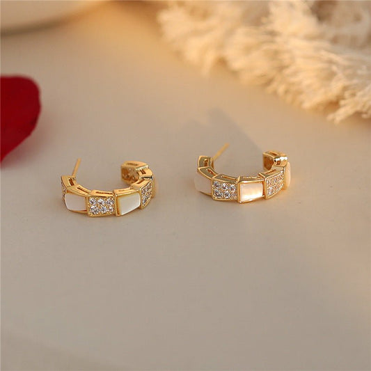 Elegant And Fashionable Metal Shell Earrings-Jewearrings