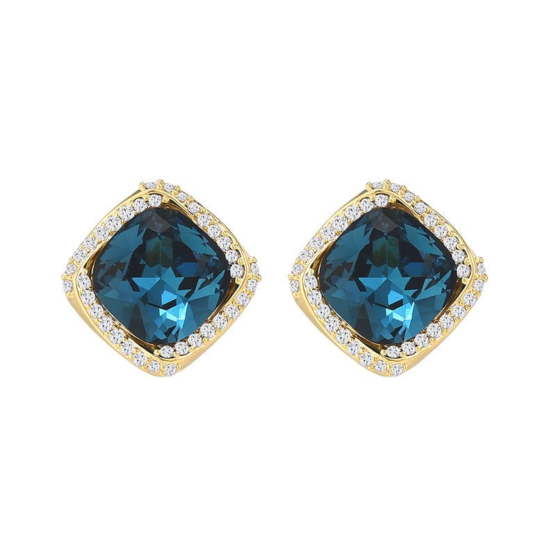 Elegant Blue Imitation Crystal Hot-sale Earrings Generous Earrings-Jewearrings