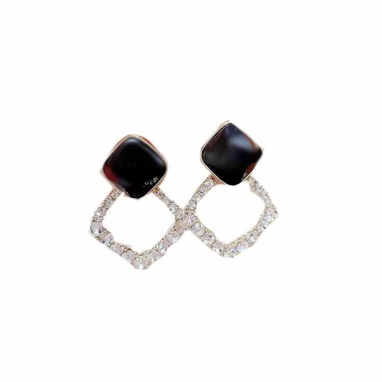 Elegant Diamond Cross Geometric Clashing Earrings-Jewearrings