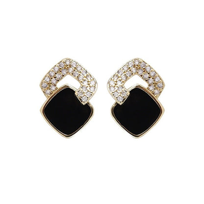 Elegant Diamond Cross Geometric Clashing Earrings-Jewearrings