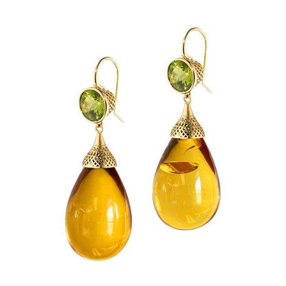 Elegant Drop-shaped Elegant Gold-plated Earrings-Jewearrings