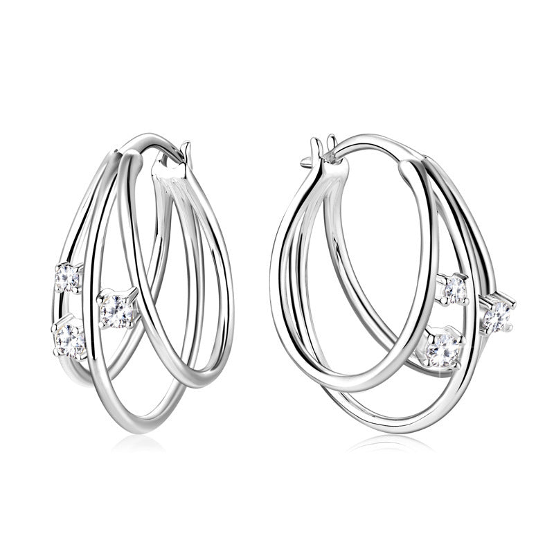 Elegant Girl Diamond Earrings Fashion All-match Ear Rings-Jewearrings