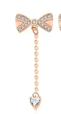 Elegant Gold Bow Earrings | Sterling Silver with Cubic Zirconia-Jewearrings