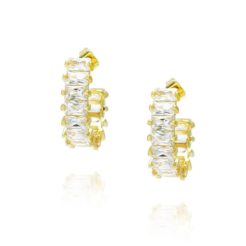 Elegant Graceful 18K Gold Plated Zircon Earrings-Jewearrings