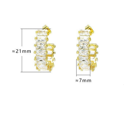 Elegant Graceful 18K Gold Plated Zircon Earrings-Jewearrings