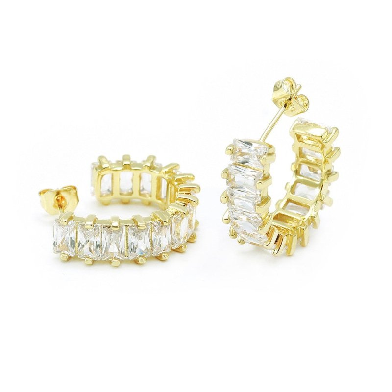 Elegant Graceful 18K Gold Plated Zircon Earrings-Jewearrings