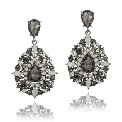 Elegant Ladies Crystal Rhinestone Earrings Retro Drop-Shaped Girl Earrings European And American Style Fashion Jewelry-Jewearrings