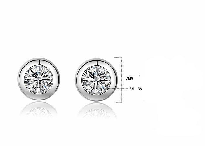 Elegant Round Diamond Stud Earrings For Women-Jewearrings