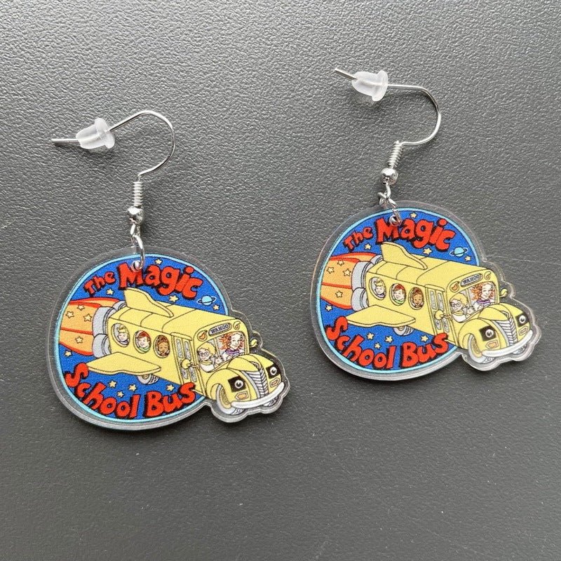 Elephant Earrings Acrylic Flying Car Earrings-Jewearrings