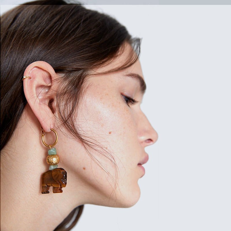 Elephant Earrings Creative Wood Earrings-Jewearrings