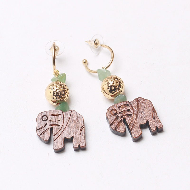 Elephant Earrings Creative Wood Earrings-Jewearrings