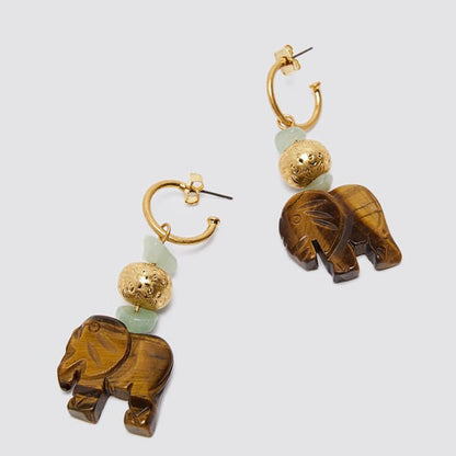 Elephant Earrings Creative Wood Earrings-Jewearrings